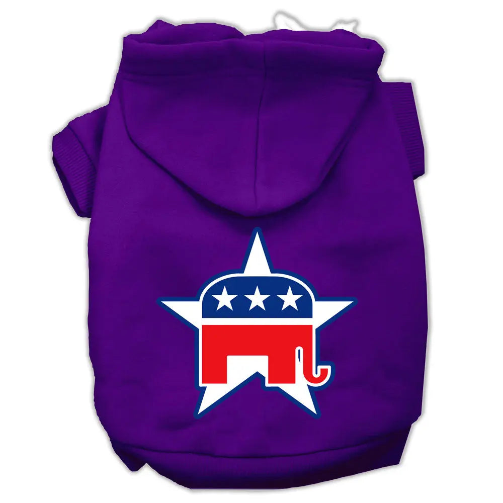 Republican Screen Print Pet Hoodies Purple Size Sm Default Title