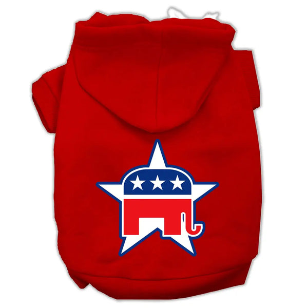 Republican Screen Print Pet Hoodies Red Size Xxl Default Title
