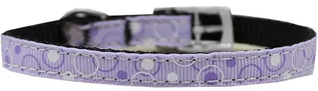 Retro Nylon Dog Collar With Classic Buckle 3/8" Lavender Size 8 Default Title