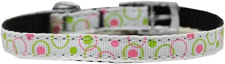 Retro Nylon Dog Collar With Classic Buckle 3/8" White Size 14 Default Title