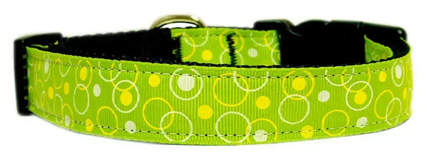 Retro-Nylon-Ribbon-Collar-Lime-Green-Medium-GreatEagleInc-333778693