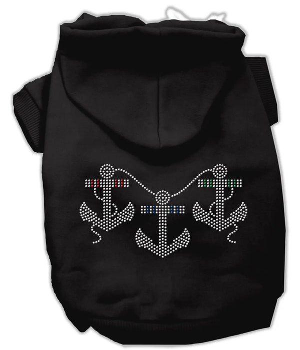 Rhinestone Anchors Hoodies Black Xxxl Default Title