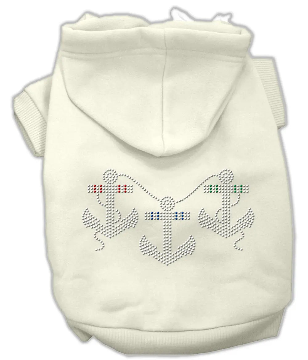 Rhinestone Anchors Hoodies Cream Xs Default Title