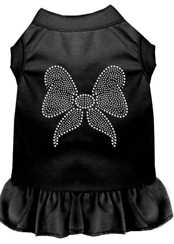 Rhinestone Bow Dress Black Lg Default Title