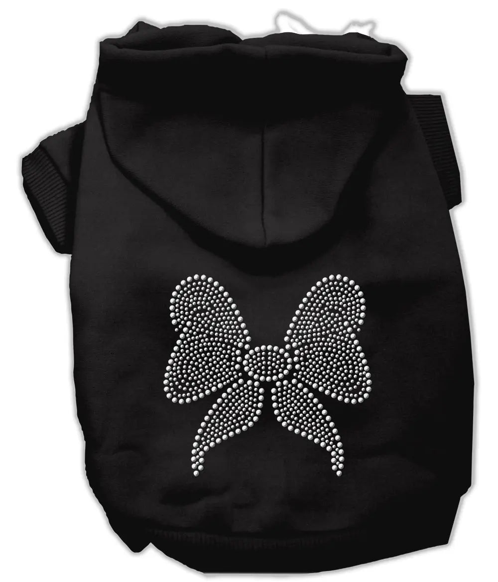 Rhinestone Bow Hoodies Black M Default Title