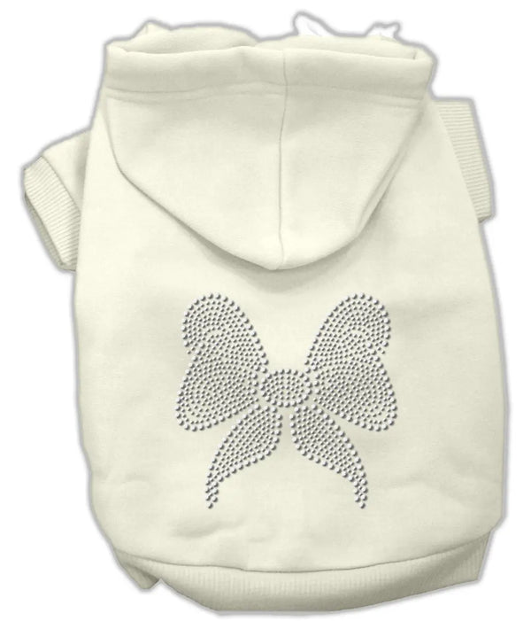 Rhinestone Bow Hoodies Cream Xxxl Default Title