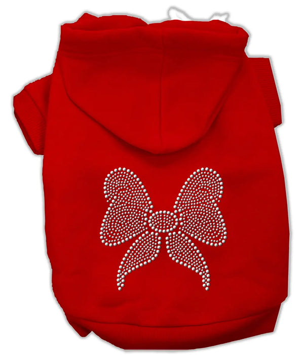 Rhinestone Bow Hoodies Red Xl Default Title