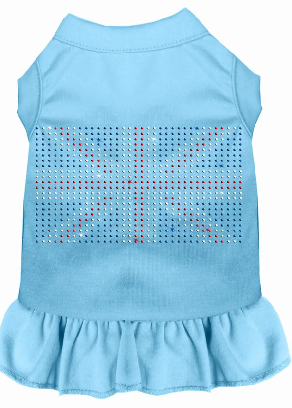 Rhinestone British Flag Dress Baby Blue Xxl Default Title
