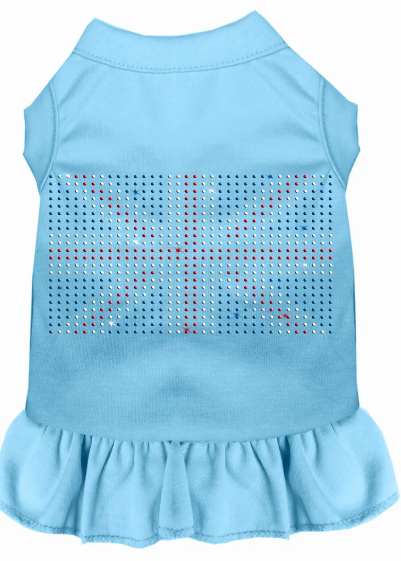 Rhinestone British Flag Dress Baby Blue Xxl Default Title