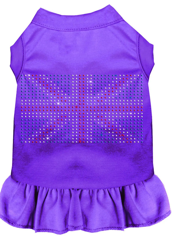 Rhinestone British Flag Dress Purple Lg Default Title