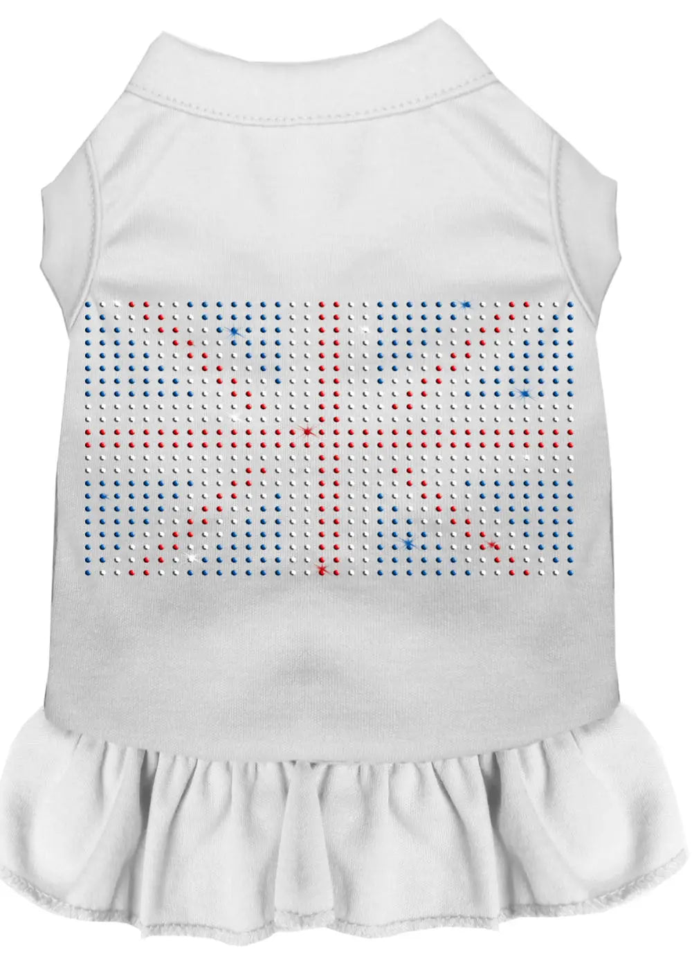 Rhinestone British Flag Dress White Lg Default Title