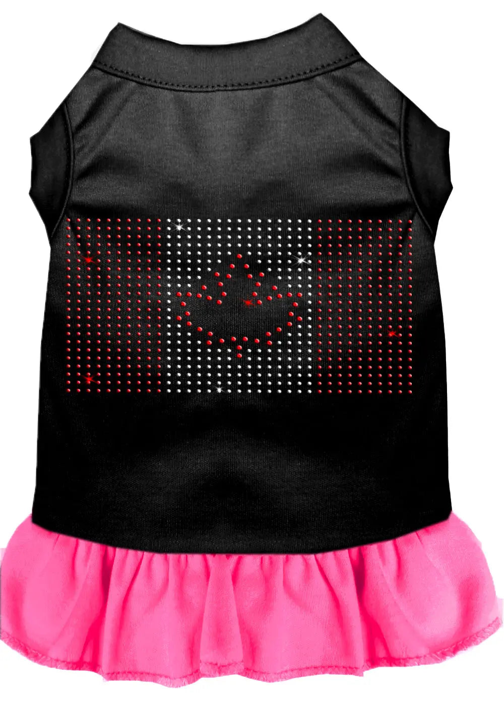 Rhinestone Canadian Flag Dress Black With Bright Pink Xl Default Title