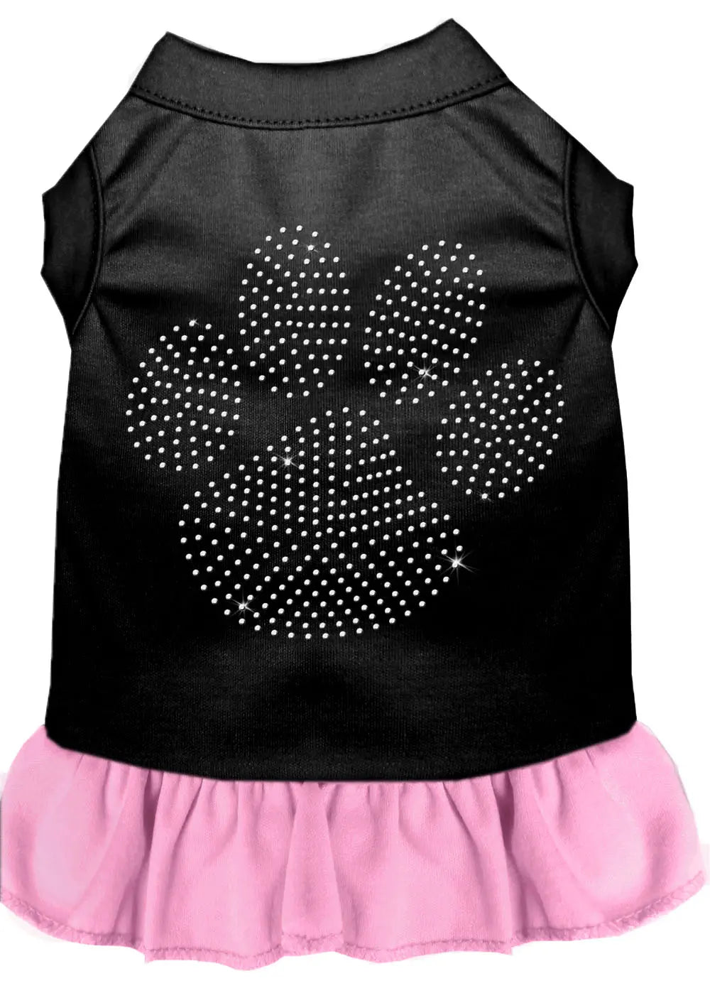 Rhinestone Clear Paw Dress Black With Light Pink Med Default Title