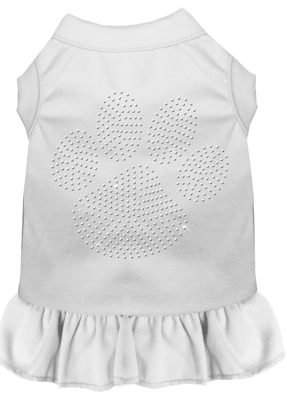 Rhinestone Clear Paw Dress White Med Default Title