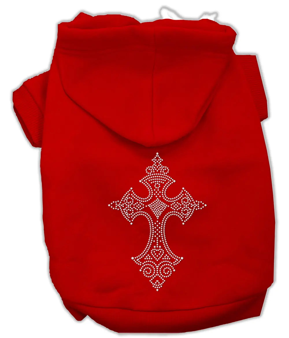 Rhinestone Cross Hoodies Red Xl Default Title