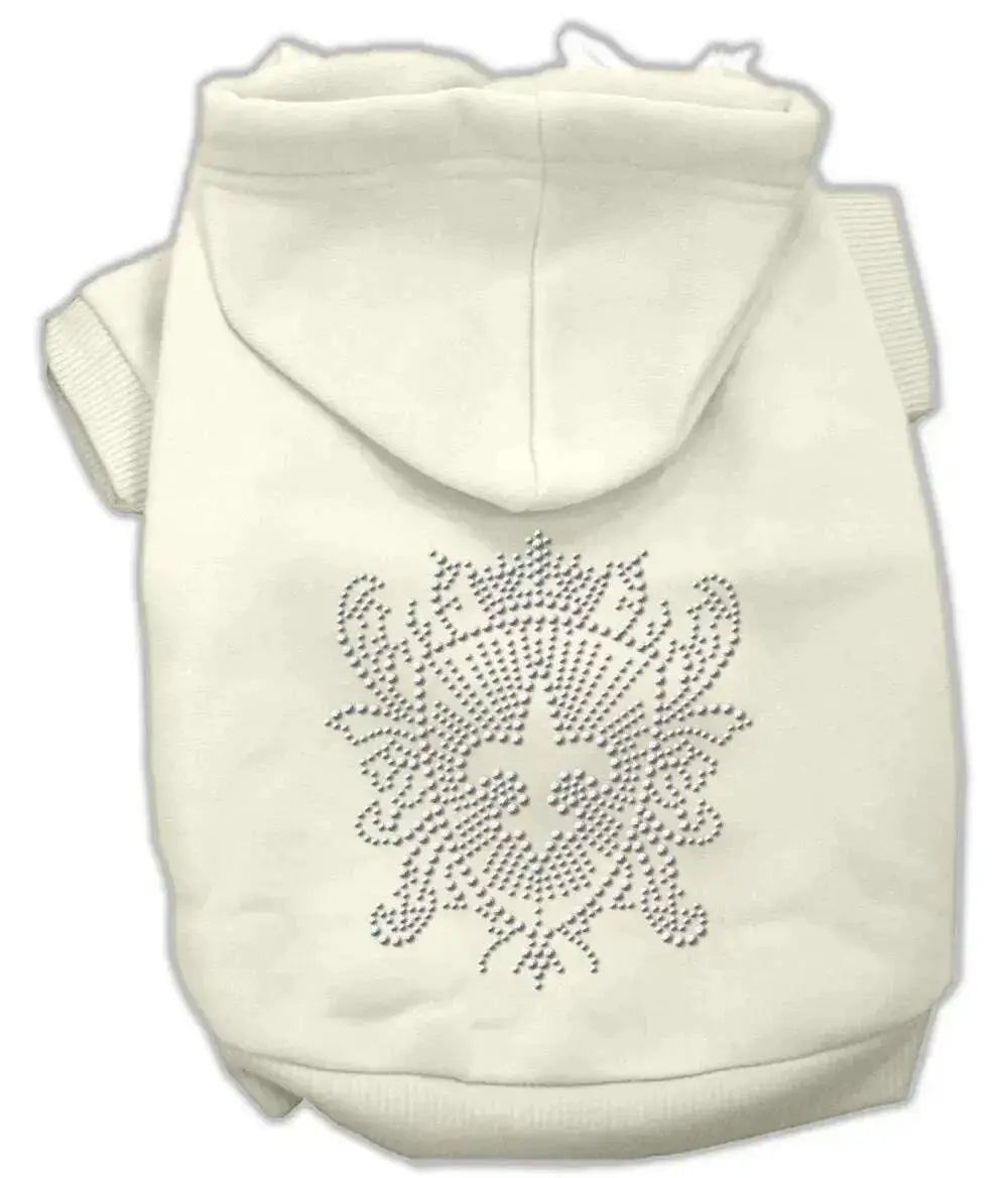 Rhinestone-Fleur-De-Lis-Shield-Hoodies-Cream-Xs-GreatEagleInc-333865592
