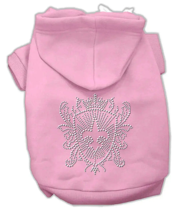 Rhinestone-Fleur-De-Lis-Shield-Hoodies-Pink-L-GreatEagleInc-319478067