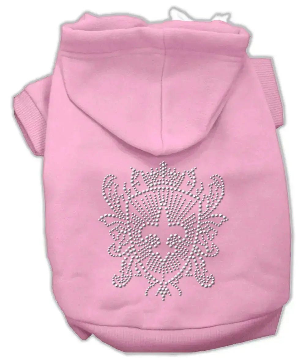 Rhinestone-Fleur-De-Lis-Shield-Hoodies-Pink-Xs-GreatEagleInc-333756011