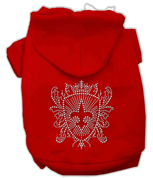 Rhinestone-Fleur-De-Lis-Shield-Hoodies-Red-Xs-GreatEagleInc-333755989