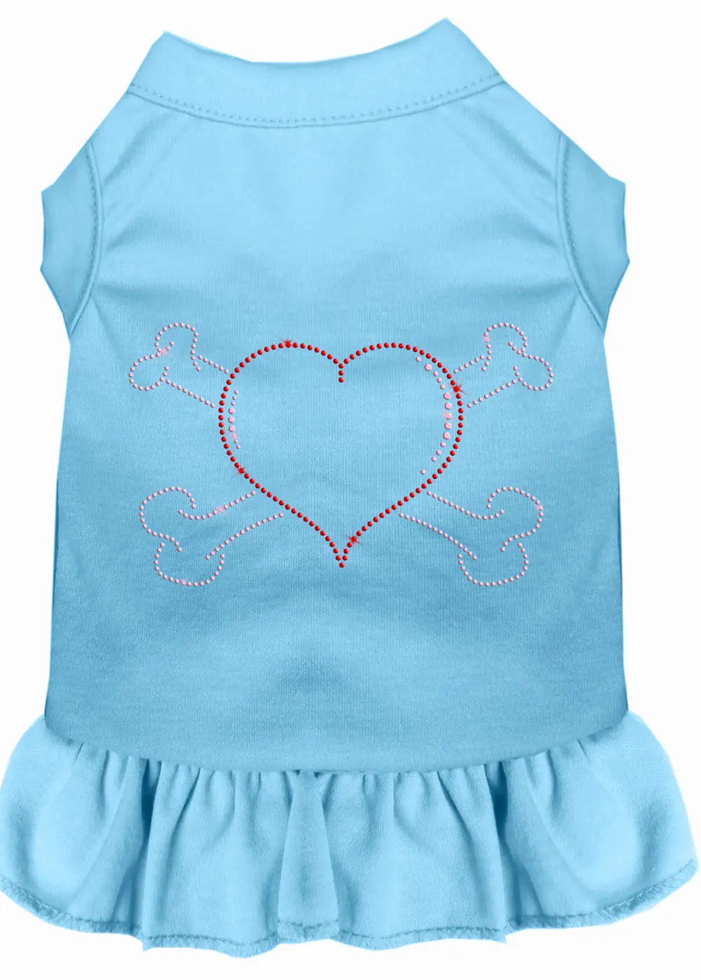Rhinestone Heart And Crossbones Dress Baby Blue Sm Default Title