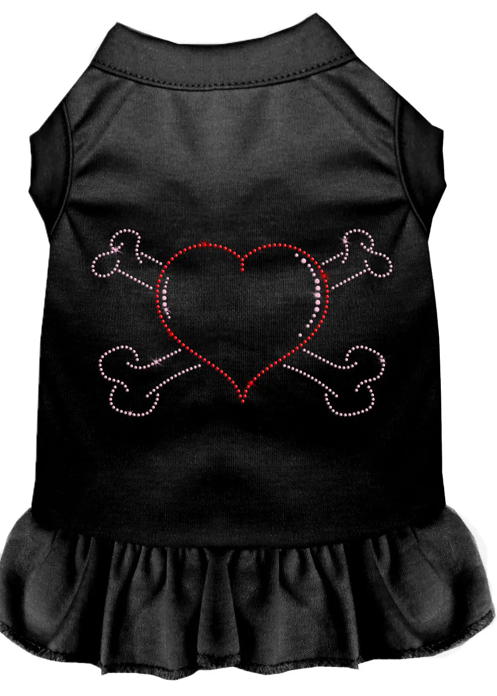 Rhinestone Heart And Crossbones Dress Black Xxxl Default Title