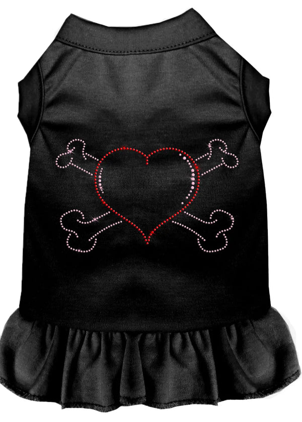 Rhinestone Heart And Crossbones Dress Black Xxxl Default Title