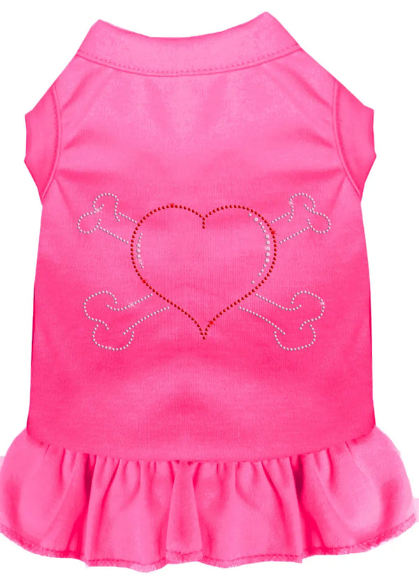 Rhinestone Heart And Crossbones Dress Bright Pink Xl Default Title