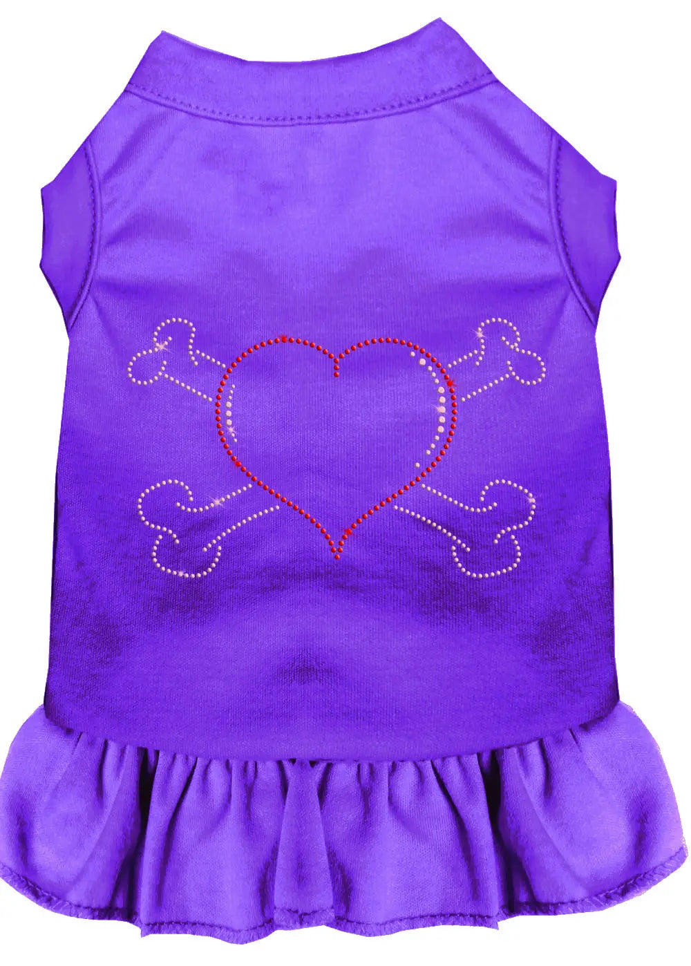 Rhinestone Heart And Crossbones Dress Purple Sm Default Title