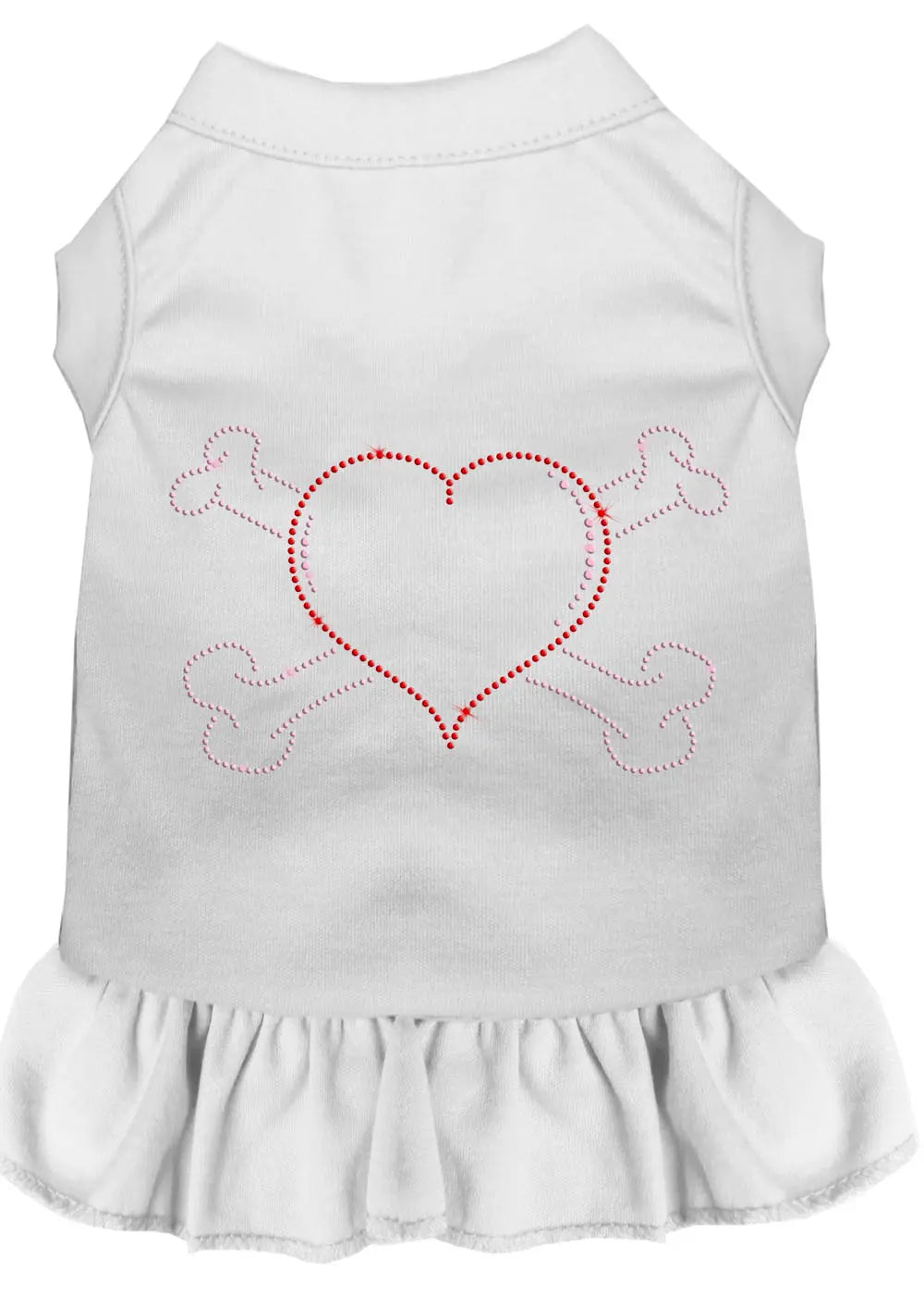 Rhinestone Heart And Crossbones Dress White Sm Default Title