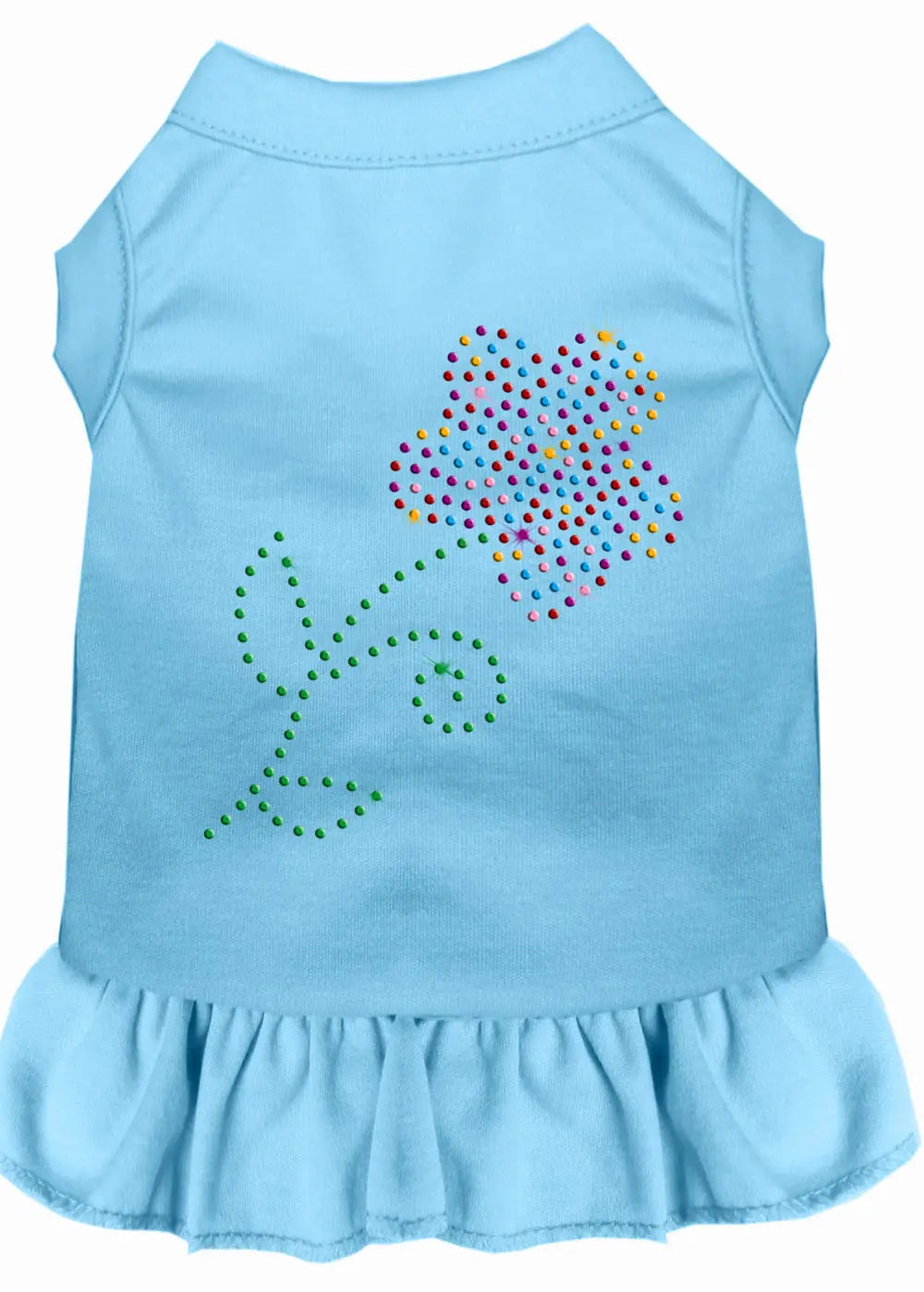 Rhinestone Multi Flower Dress Baby Blue Xl Default Title