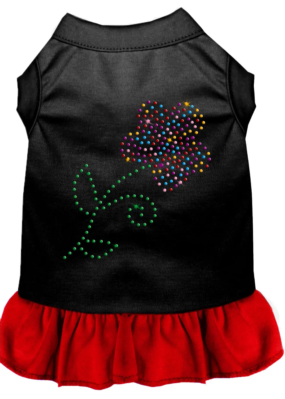 Rhinestone Multi Flower Dress Black With Red Lg Default Title