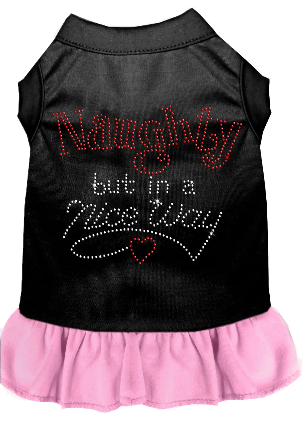 Rhinestone Naughty But In A Nice Way Dress Black With Light Pink Med Default Title
