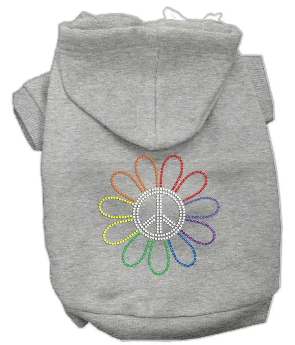 Rhinestone-Rainbow-Flower-Peace-Sign-Hoodie-Grey-S-GreatEagleInc-319579437