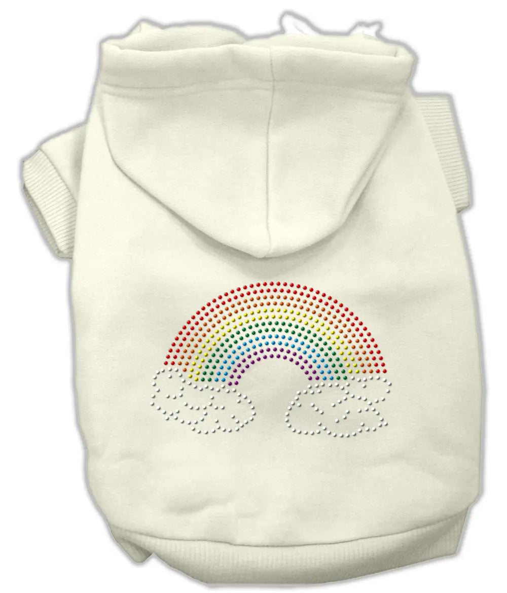Rhinestone Rainbow Hoodies Cream L Default Title