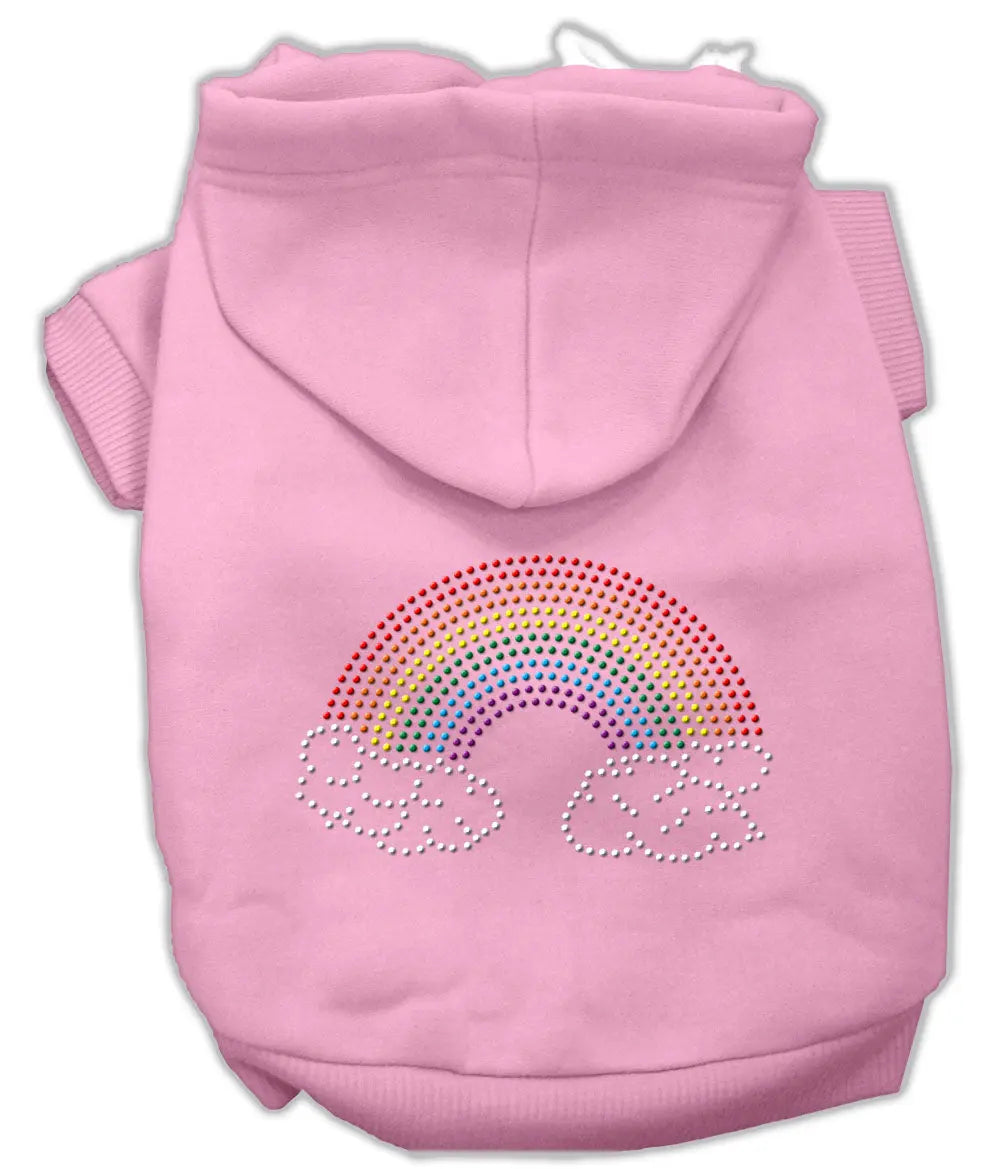 Rhinestone Rainbow Hoodies Pink Xs Default Title