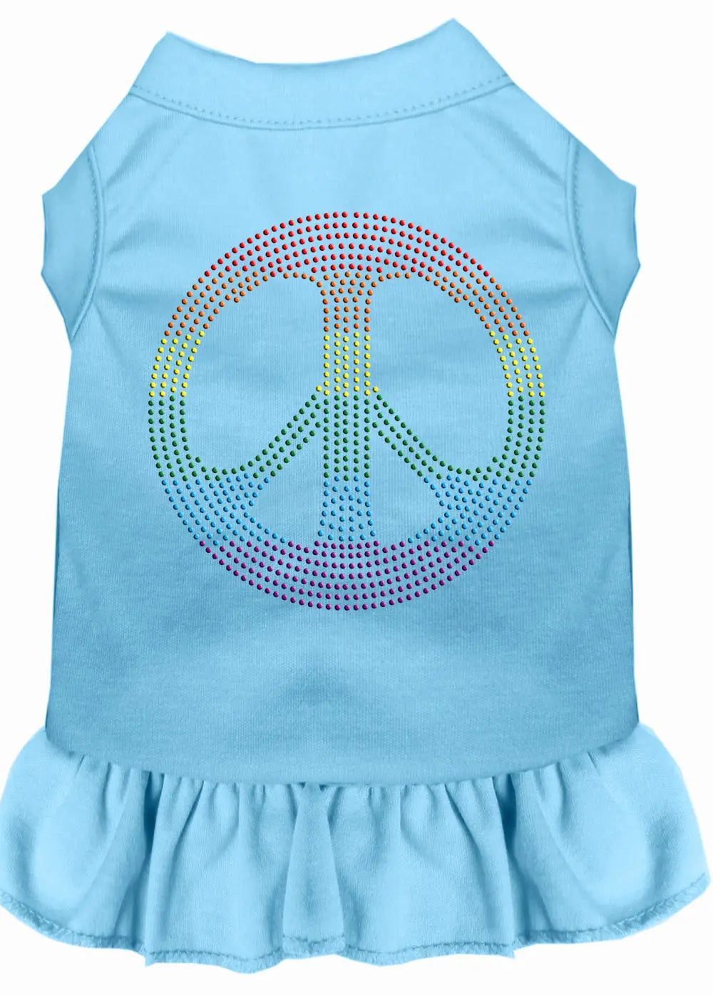 Rhinestone Rainbow Peace Dress Baby Blue Xxxl Default Title