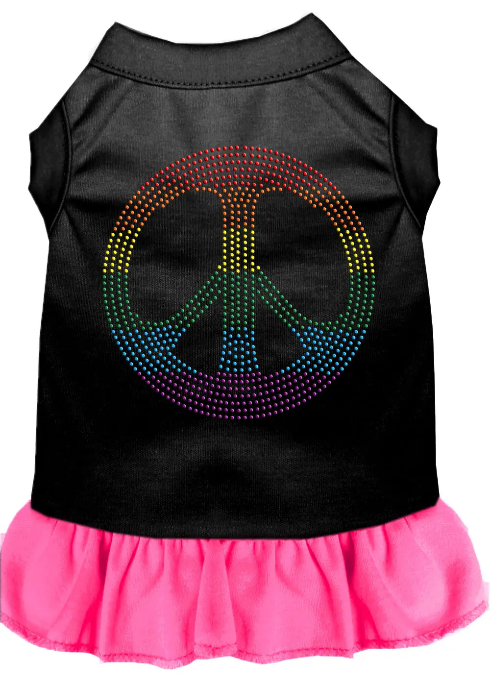 Rhinestone Rainbow Peace Dress Black With Bright Pink Sm Default Title