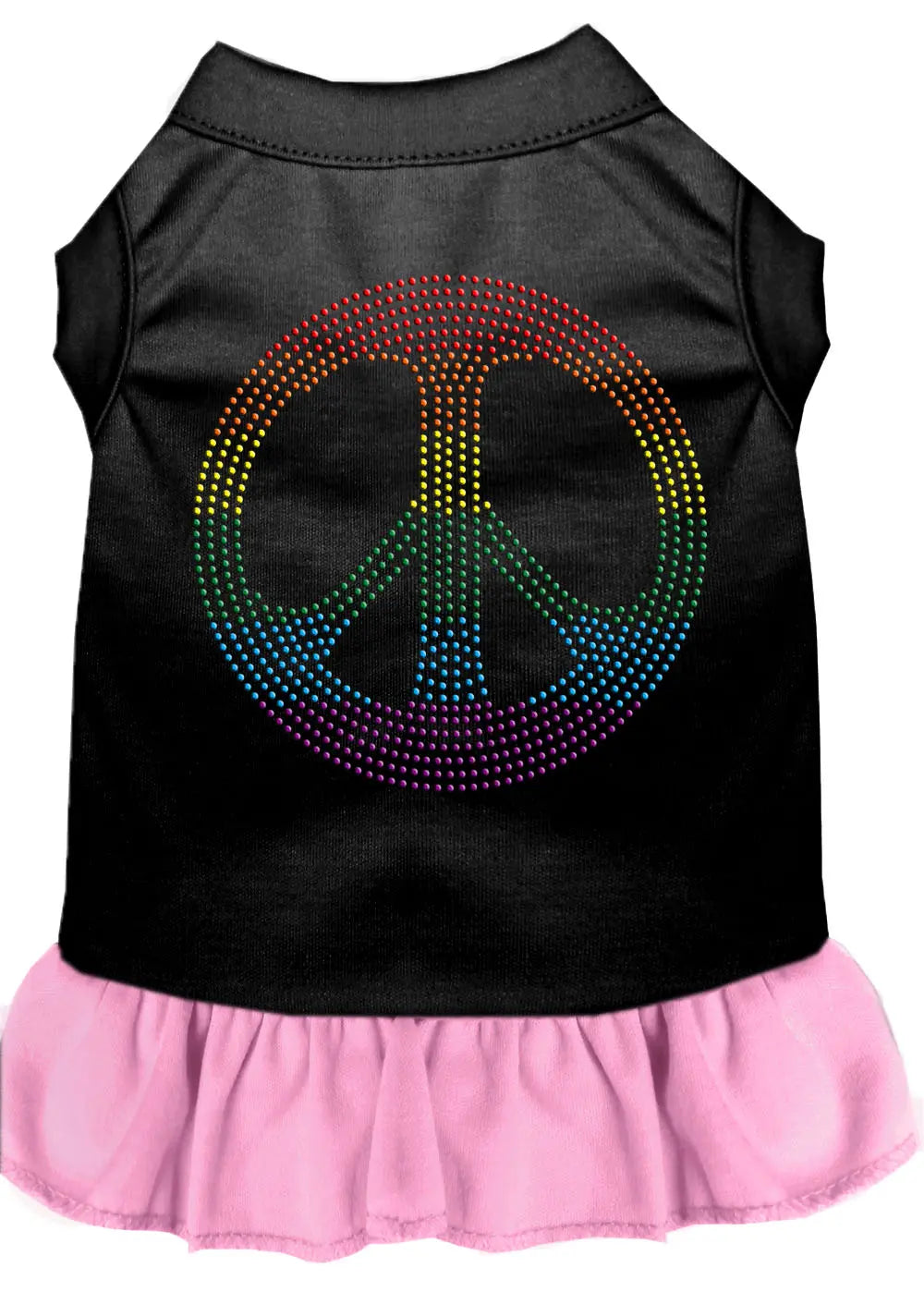 Rhinestone Rainbow Peace Dress Black With Light Pink Xl Default Title