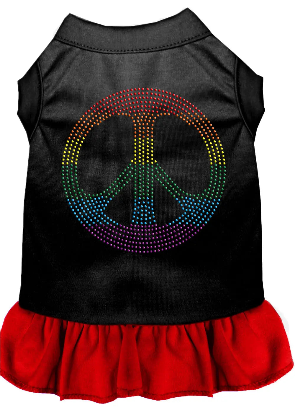 Rhinestone Rainbow Peace Dress Black With Red Sm Default Title