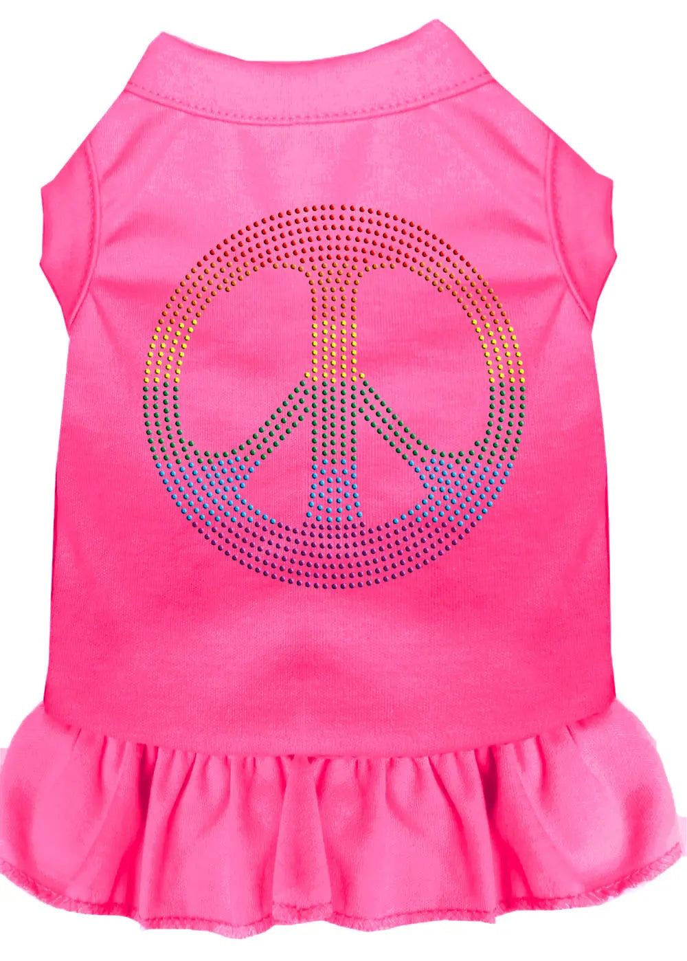 Rhinestone Rainbow Peace Dress Bright Pink Xl Default Title