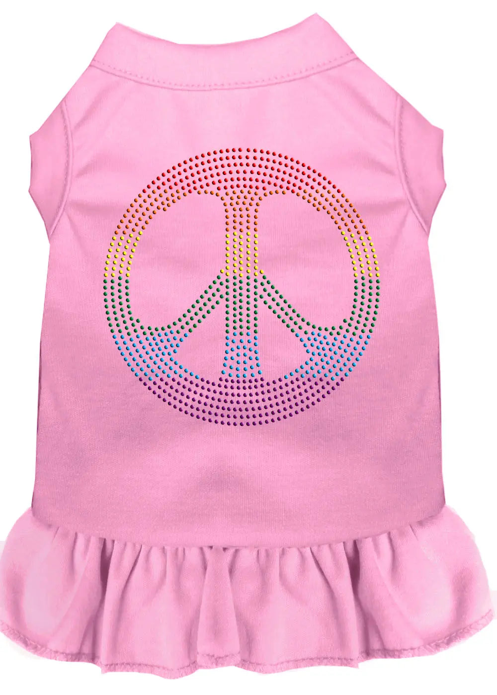 Rhinestone Rainbow Peace Dress Light Pink Xxl Default Title