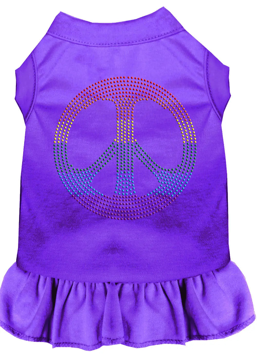 Rhinestone Rainbow Peace Dress Purple Xxl Default Title