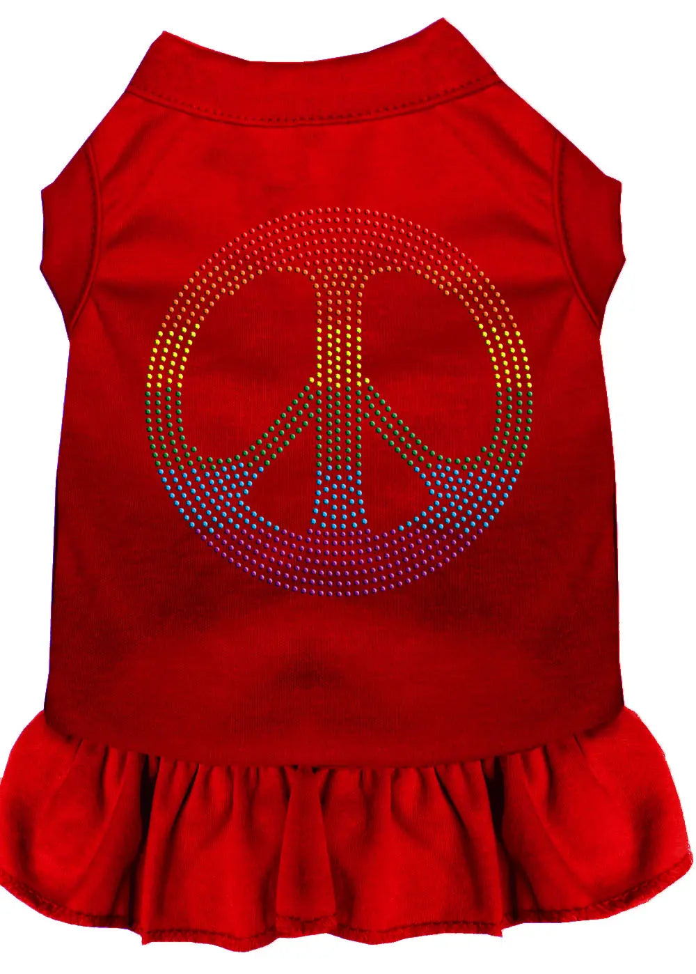 Rhinestone Rainbow Peace Dress Red Xxl Default Title