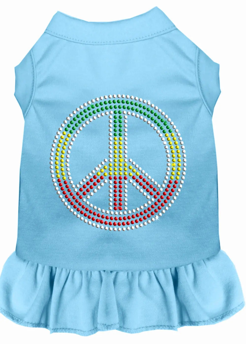 Rhinestone Rasta Peace Dress Baby Blue Xxl Default Title