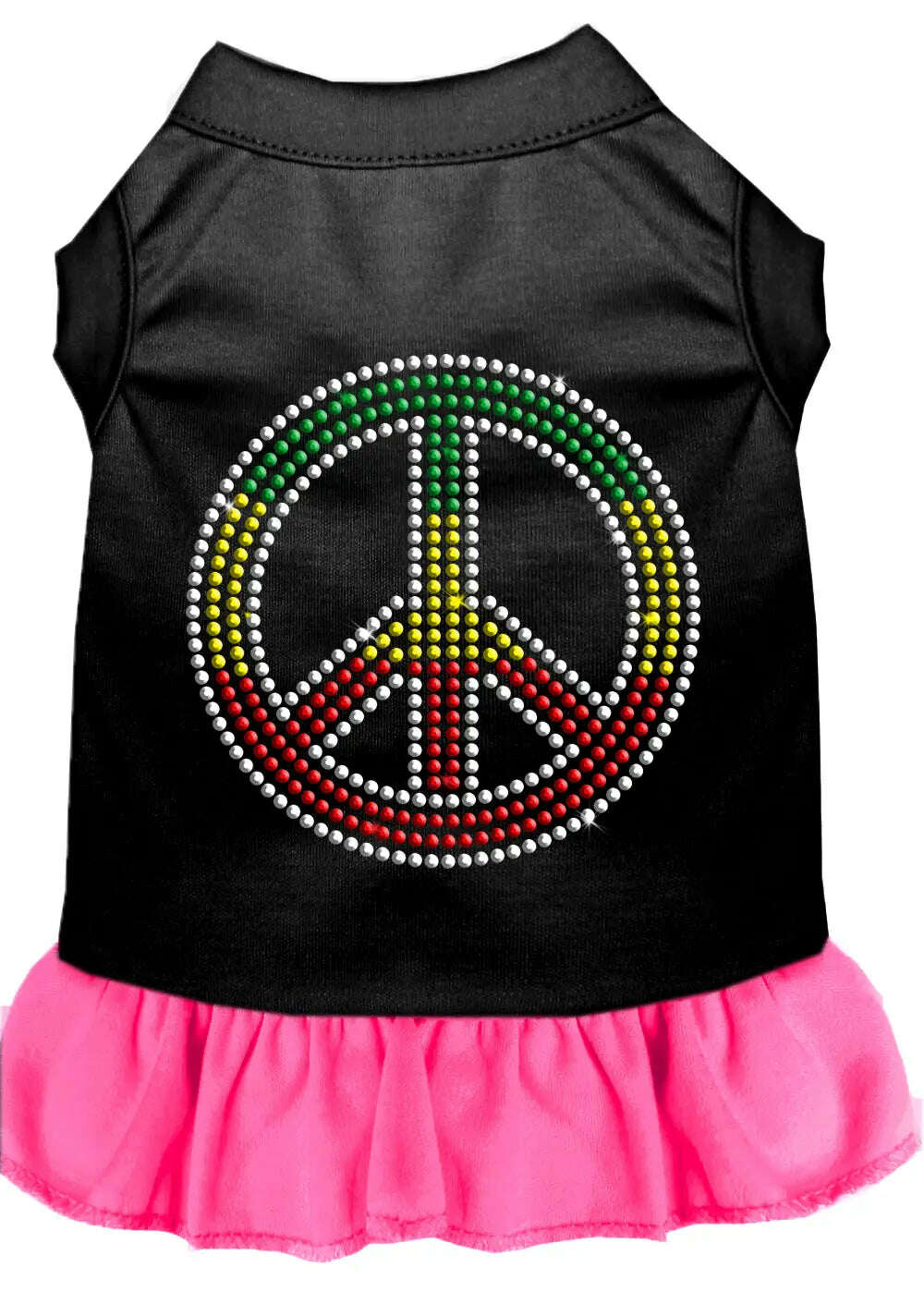 Rhinestone-Rasta-Peace-Dress-Black-With-Bright-Pink-Sm-GreatEagleInc-320233290