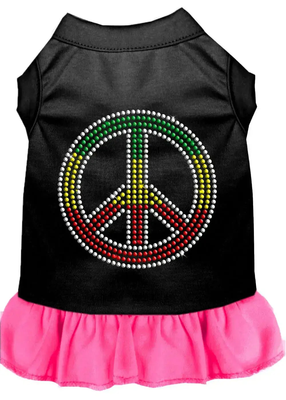 Rhinestone-Rasta-Peace-Dress-Black-With-Bright-Pink-Xs-GreatEagleInc-320231579