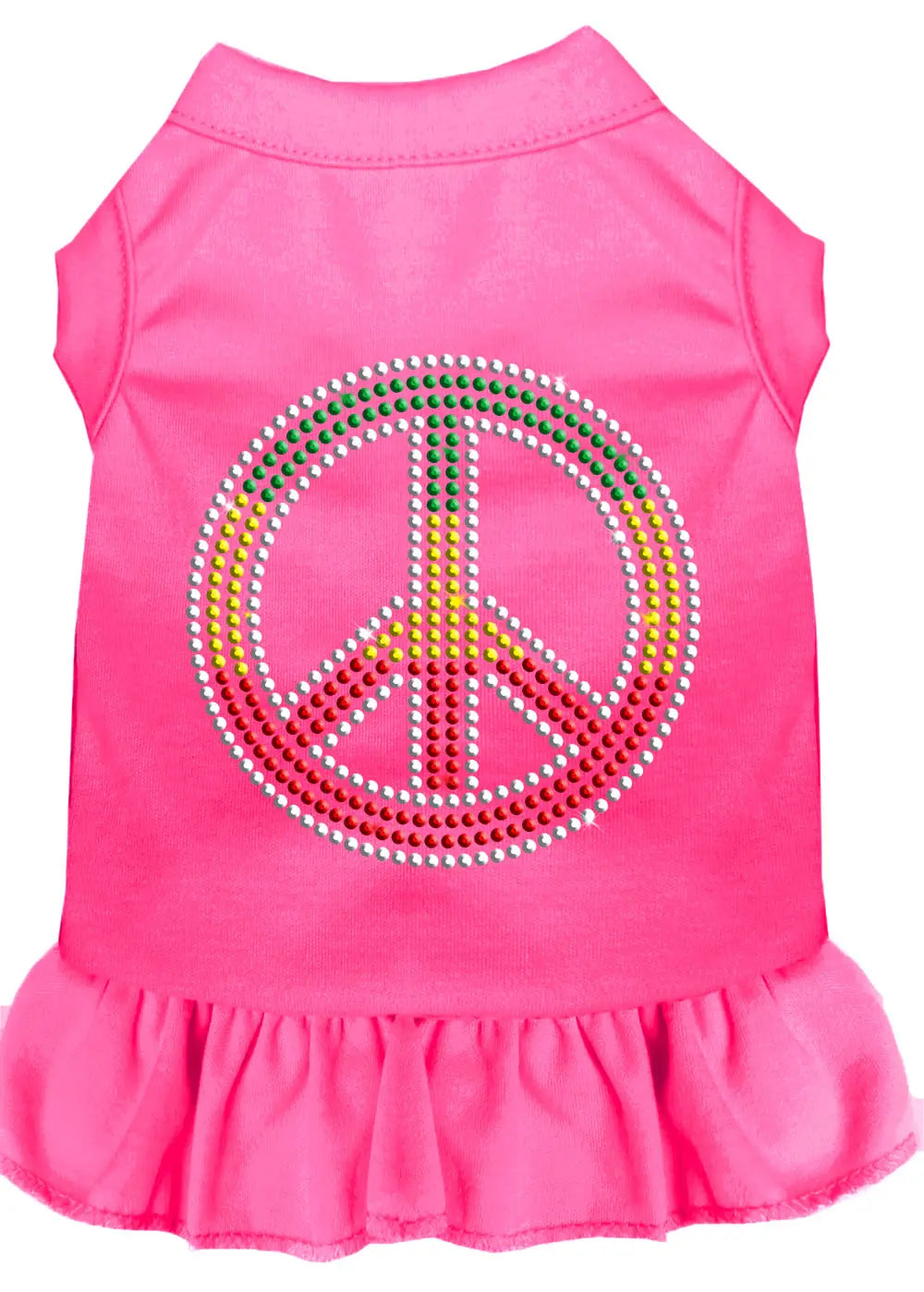 Rhinestone Rasta Peace Dress Bright Pink Med Default Title