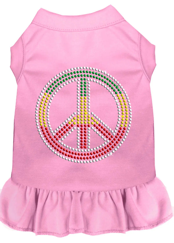 Rhinestone Rasta Peace Dress Light Pink 4x Default Title