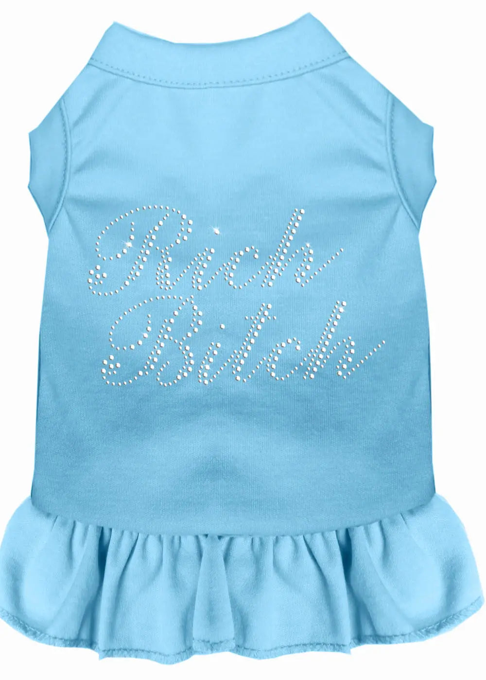 Rhinestone Rich Bitch Dress Baby Blue 4x Default Title