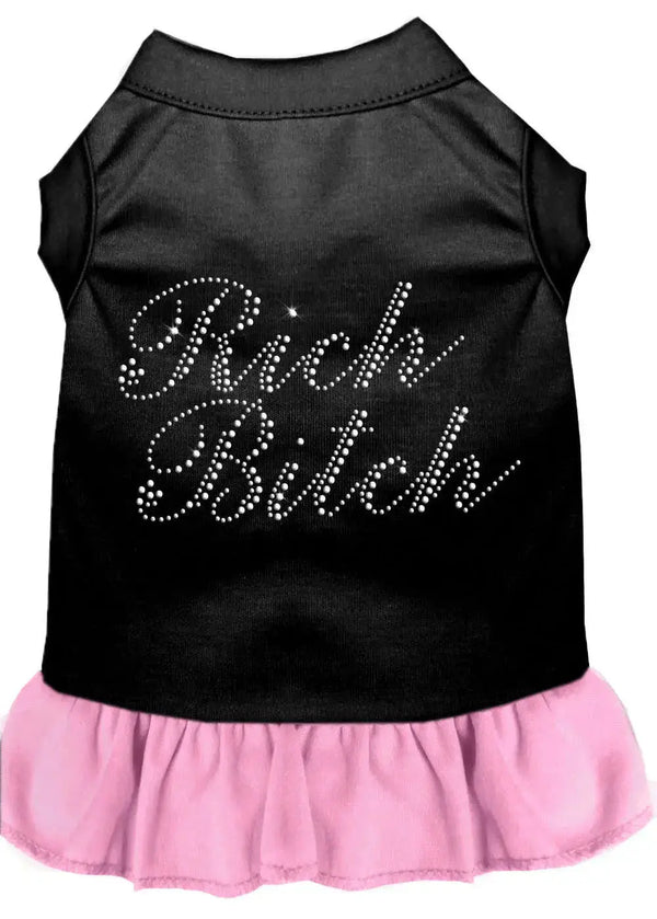 Rhinestone-Rich-Bitch-Dress-Black-With-Light-Pink-Xl-GreatEagleInc-320225373